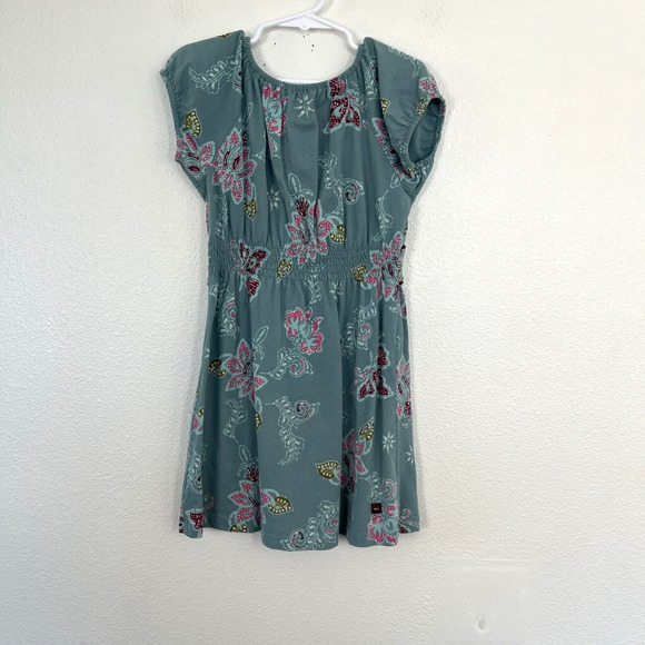 Tea Collection Girls Dress Size 5 Green Floral Print Knit - Picture 2 of 4